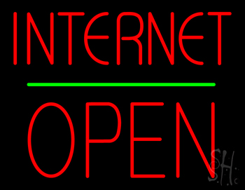 Internet Block Open Green Line LED Neon Sign