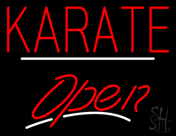 Karate Script2 Open White Line LED Neon Sign