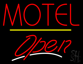 Motel Open Yellow Line LED Neon Sign