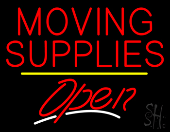 Moving Supplies Open Yellow Line LED Neon Sign