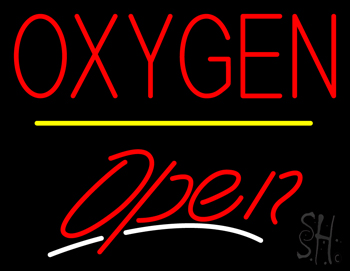 Oxygen Open Yellow Line LED Neon Sign