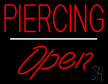 Piercing Open White Line LED Neon Sign