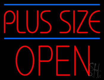 Plus Size Blue Lines Block Open LED Neon Sign