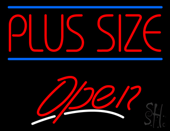 Plus Size Blue Lines Open LED Neon Sign
