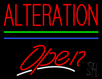 Red Alteration Open Blue Green Line LED Neon Sign