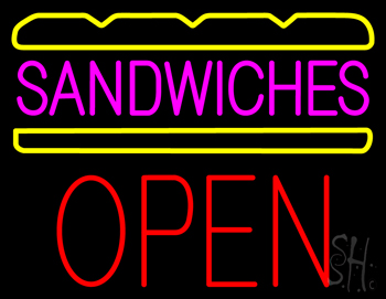 Pink Sandwiches Block Open LED Neon Sign