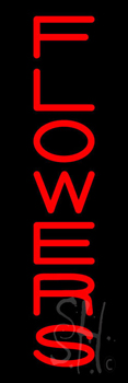 Red Vertical Flowers LED Neon Sign