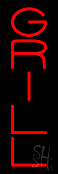 Vertical Red Grill LED Neon Sign