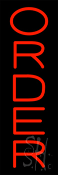 Vertical Red Order LED Neon Sign
