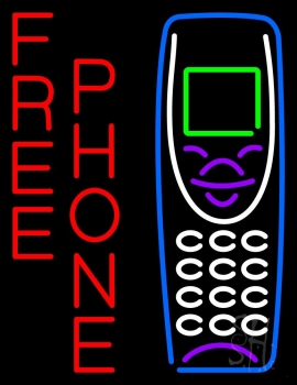 Red Free Phone With Logo LED Neon Sign
