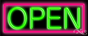 Pink Border With Green Open LED Neon Sign