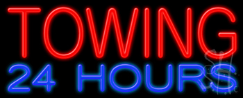 Towing 24 Hours LED Neon Sign