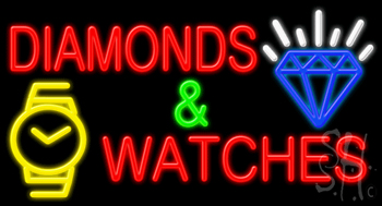 Diamonds And Watches LED Neon Sign