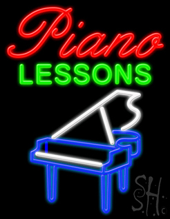 Piano Lessons LED Neon Sign