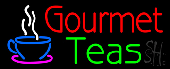Gourmet Teas With Cup Logo LED Neon Sign