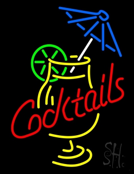 Cocktail And Martini Umbrella Cup Bar LED Neon Sign