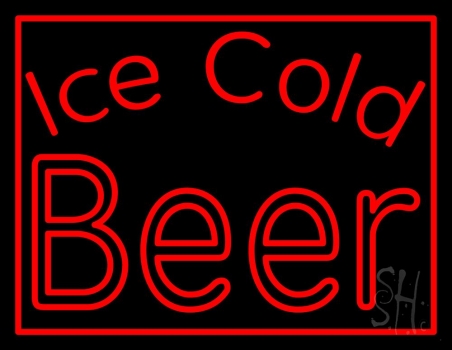 Red Ice Cold Beer LED Neon Sign