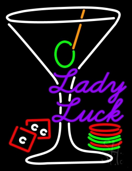 Lady Luck Martini Glass LED Neon Sign