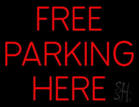 Red Free Parking LED Neon Sign
