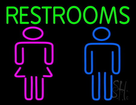 Restrooms With Men And Women LED Neon Sign