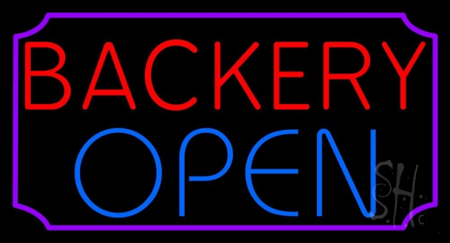 Red Bakery Blue Open LED Neon Sign