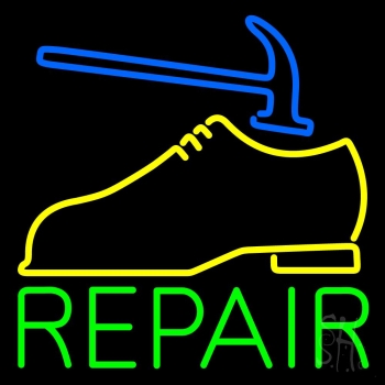 Yellow Shoe Green Repair LED Neon Sign