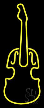 Yellow Violin Logo LED Neon Sign