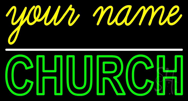 Custom Green Double Stroke Church LED Neon Sign