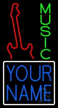 Custom Green Music Red Guitar LED Neon Sign