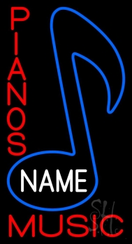 Custom Pianos Vertical LED Neon Sign
