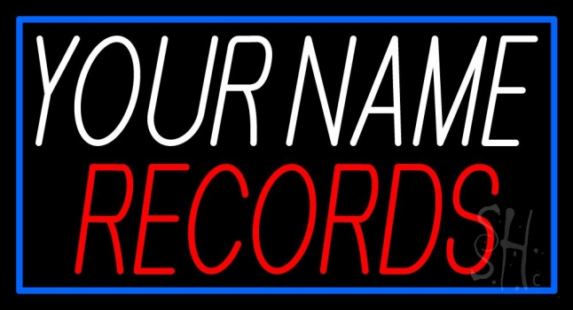Custom Records Block 4 LED Neon Sign