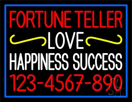 Fortune Teller Love Happiness Success with Phone Number LED Neon Sign