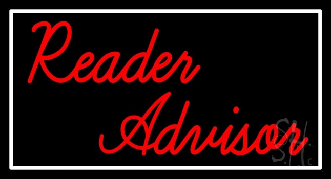 Red Reader Advisor With White Border LED Neon Sign