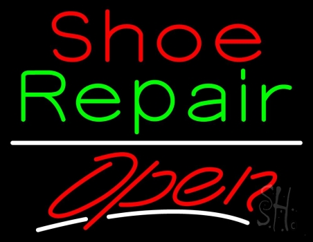 Red Shoe Green Repair Open LED Neon Sign