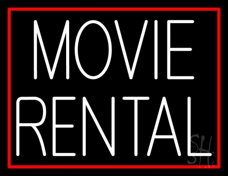 White Movie Rental LED Neon Sign