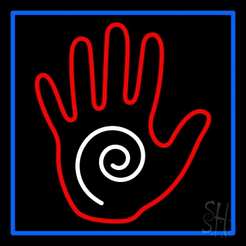 Red Palm And Blue Border LED Neon Sign