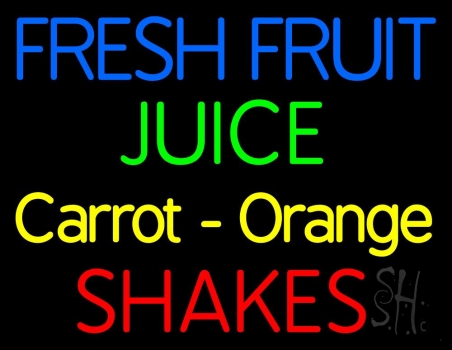 Fresh Fruit Juice Carrot Orange Shakes LED Neon Sign