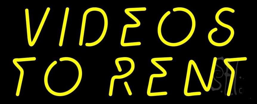 Yellow Videos To Rent LED Neon Sign