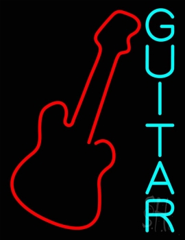 Blue Guitar 2 LED Neon Sign