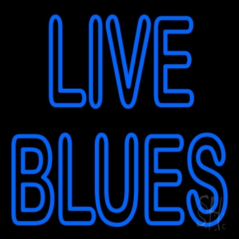 Blue Live Blues LED Neon Sign
