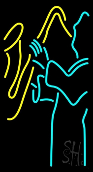 Blue Man Yellow Saxophone LED Neon Sign