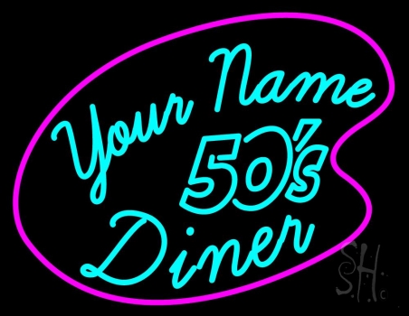 Custom Turquoise 50s Diner LED Neon Sign