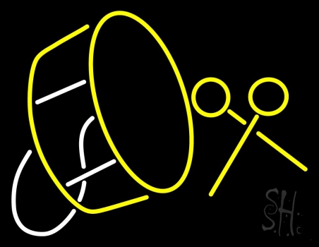 Drum With Stick LED Neon Sign