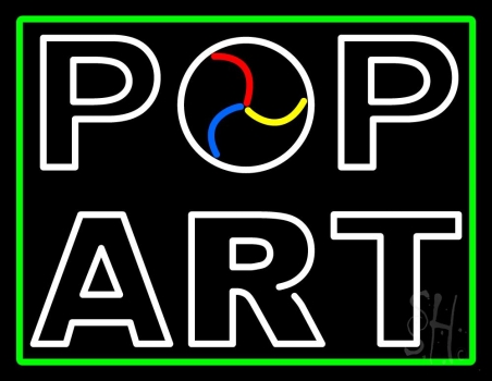 Green Border Pop Art Block LED Neon Sign