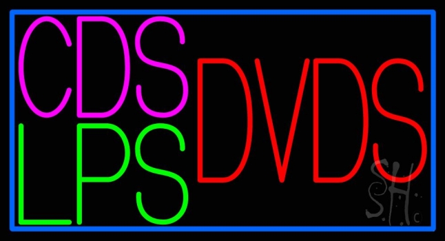 Green Cds Lps Dvds LED Neon Sign