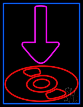 Pink Cd With Arrow LED Neon Sign