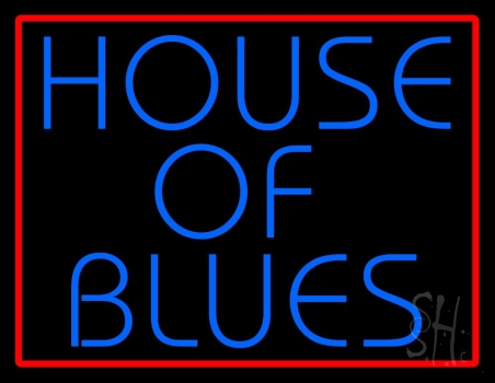 Red Border Blue House Of Blues LED Neon Sign