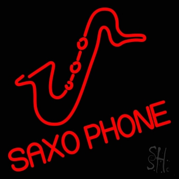 Saxophone Block Logo LED Neon Sign