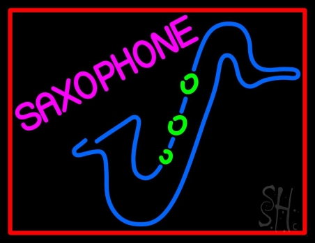 Saxophone Block Logo LED Neon Sign