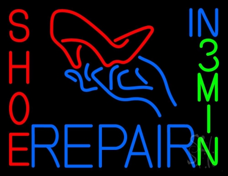 Shoe Repair Heels In 3 Min LED Neon Sign